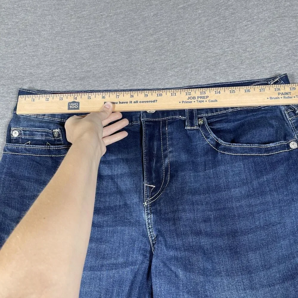 True Religion Jeans Mens 34 Blue Medium Wash Ricki Relaxed Straight Casual
